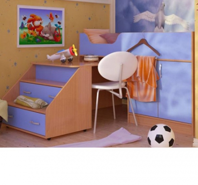 Детская мебель «Карлсон Микро 1» (бук+синий)